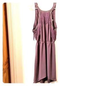 Ecote Chiffon Fringe Jenny Dress
PURPLE, XS